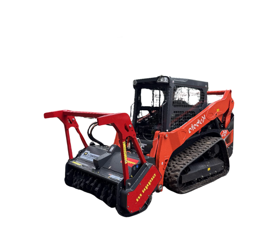 Kubota skid steer with brush remover